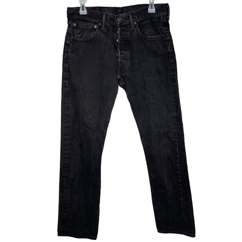 Levi’s 501 jeans black button fly mens size 32 x 32 sim straight leg denim pants